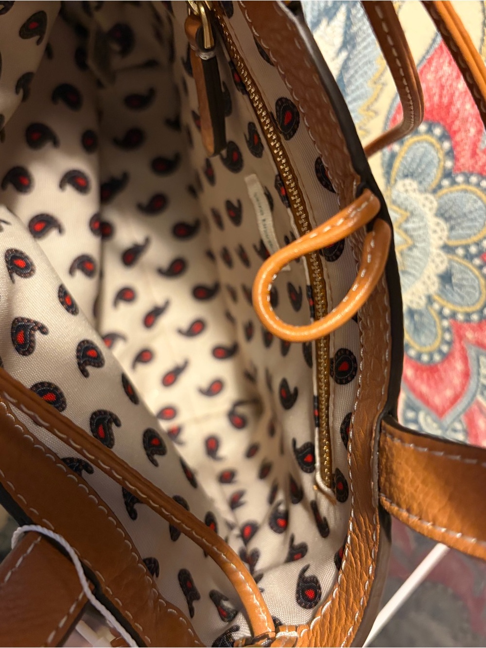 Vera Bradley NWT Pebbled Leather Mini Tote in Tan - Picture 5 of 7